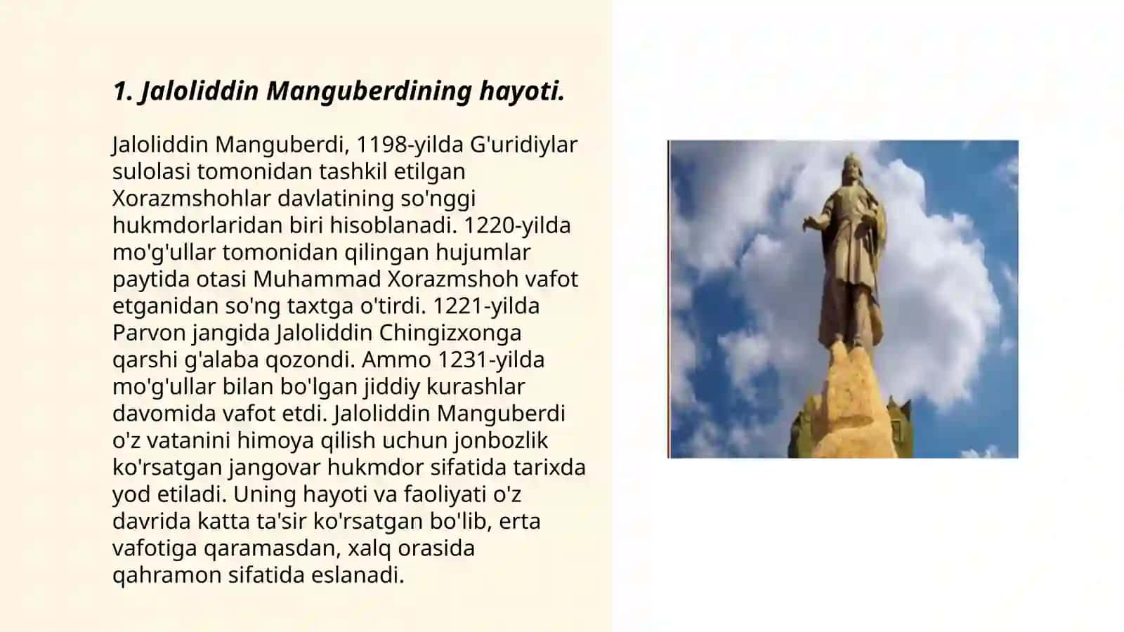Jaloliddin Manguberdi- vatan himoyachisi 3