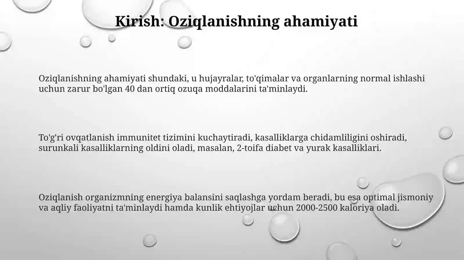 Oziqlanish adekvatini tekshirish va baholash 3
