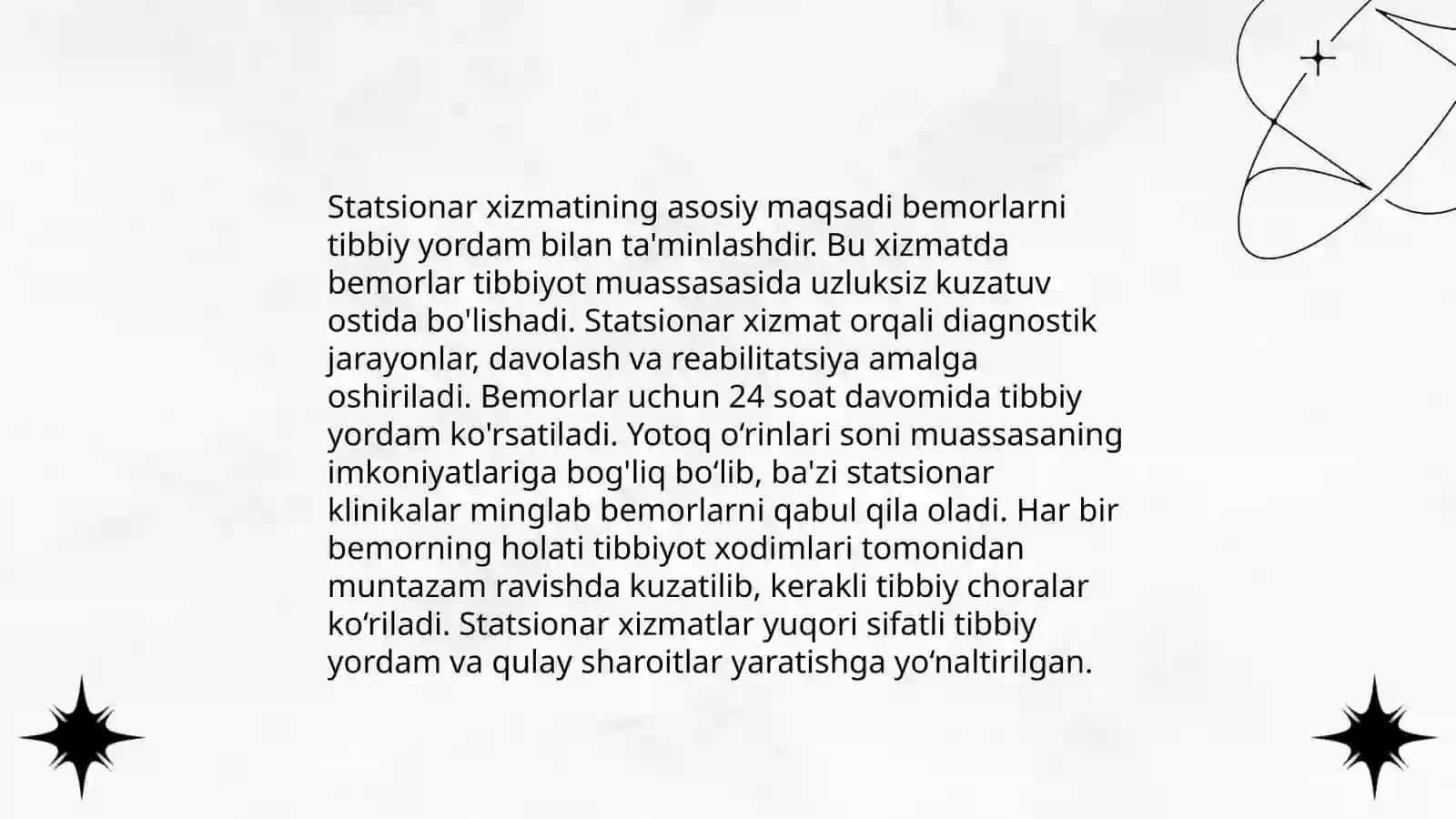 Statsionar xizmati faoliyati 3