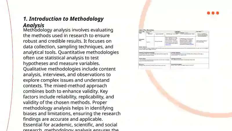 Lesson plan on Methodology analysis 3