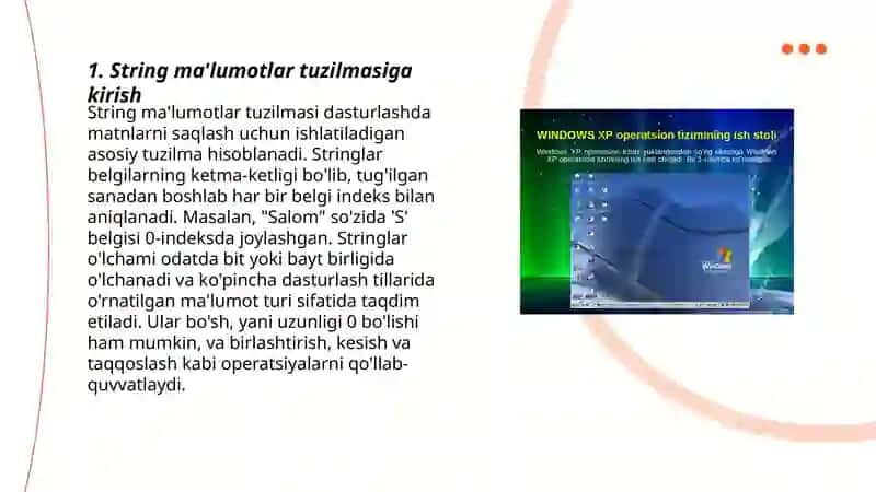 String ma'lumotlar tuzilmasi va uning metodlari bilan ishlash 3