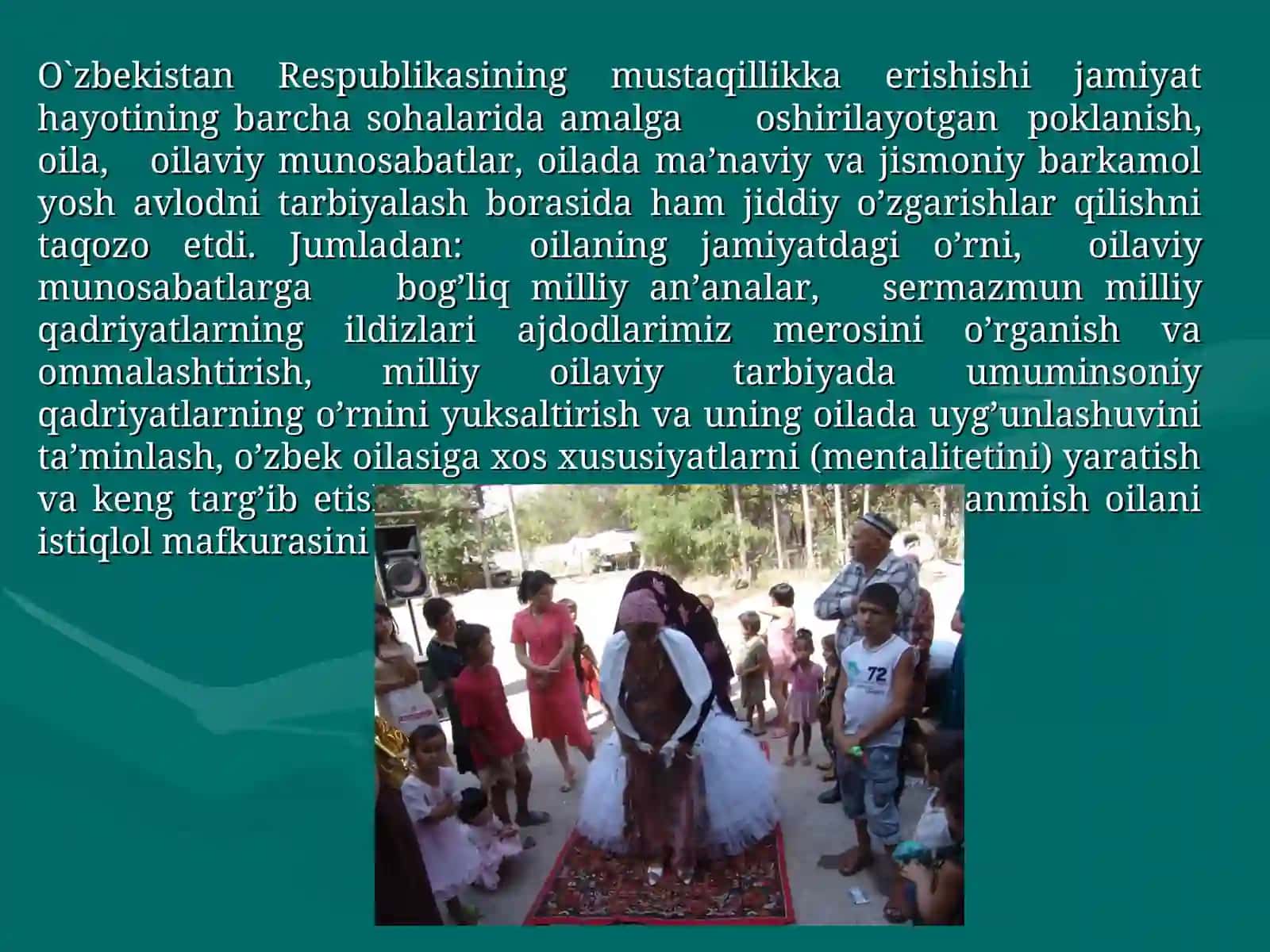 BOLA TARBIYASIDA OILAVIY-URF ODATLAR VA AN'ANALARNING O'RNI 3