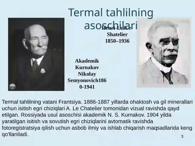Termik tahlil oʻtkazish uskunasi va uslubiyati 3