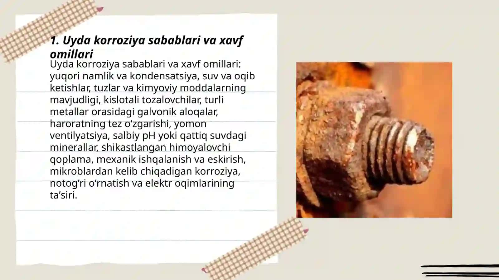 Uyda korroziyani kamaytirish yoʻllari 3