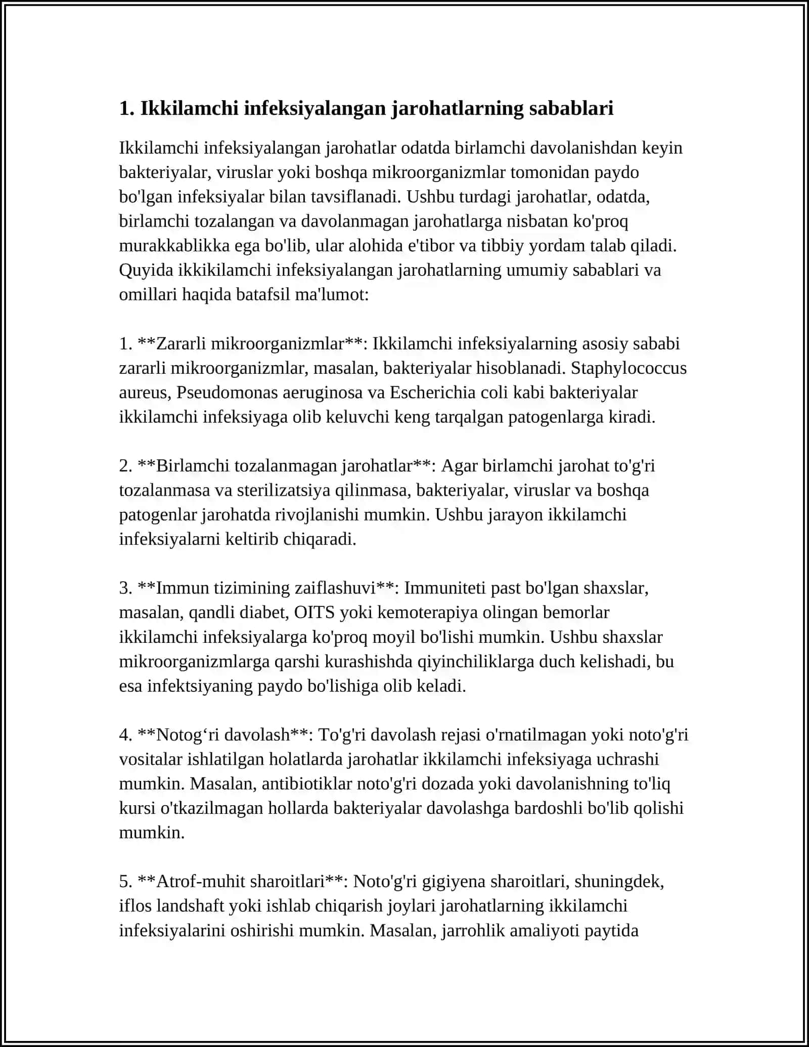 IKKILAMCHI INFEKSIYALANGAN JAROHATLAR 3