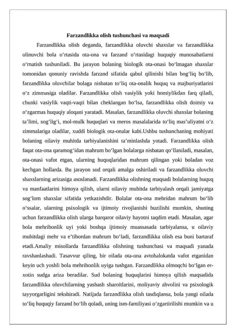 Farzandlikka olish 3