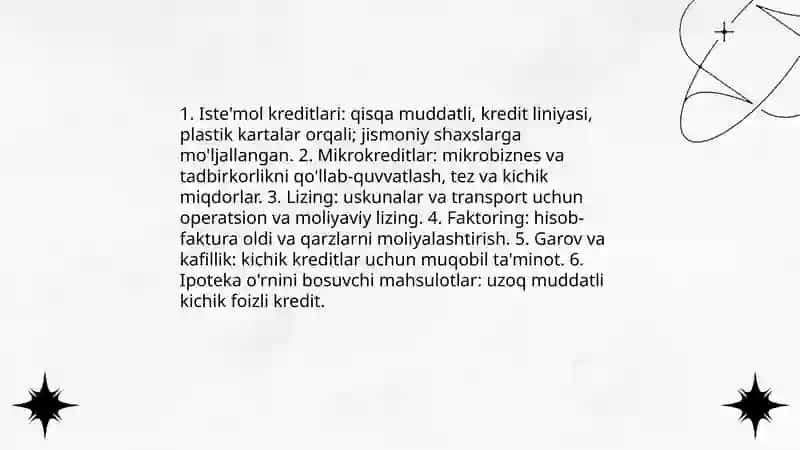 Nobank Kredit tashkilotlari asosiy faoliyatlari 3