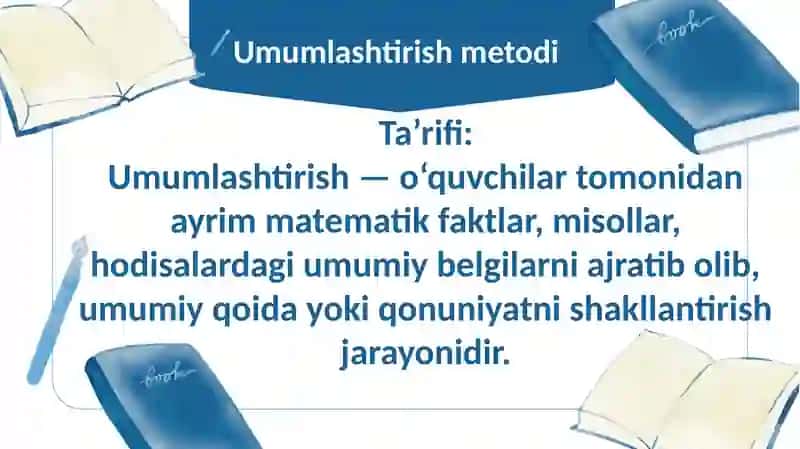 M.Oʻ umumlashtirish metodi 3