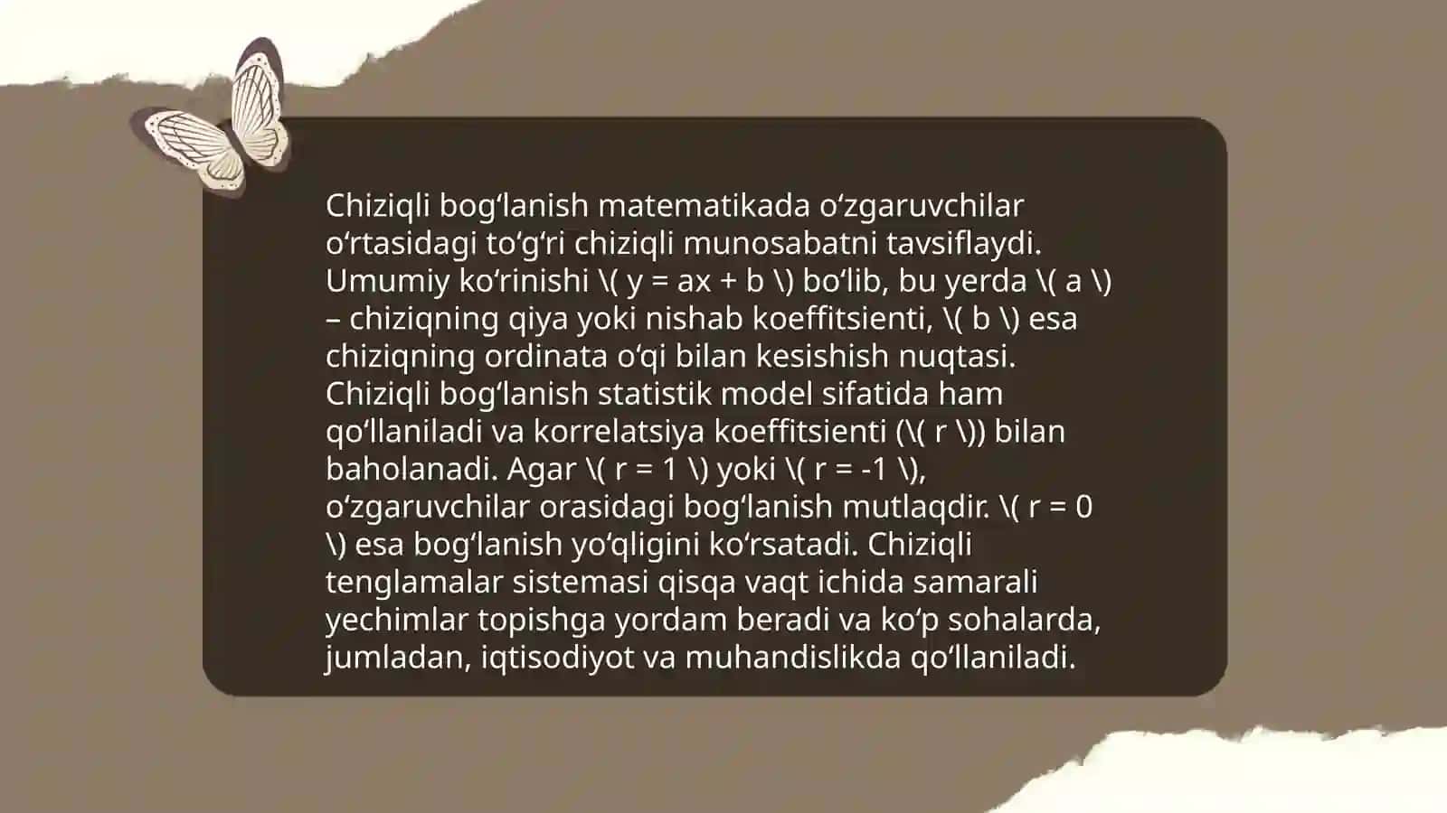 Miqdorlar orasidagi bog’lanish turlari va ularga oid misollar 3
