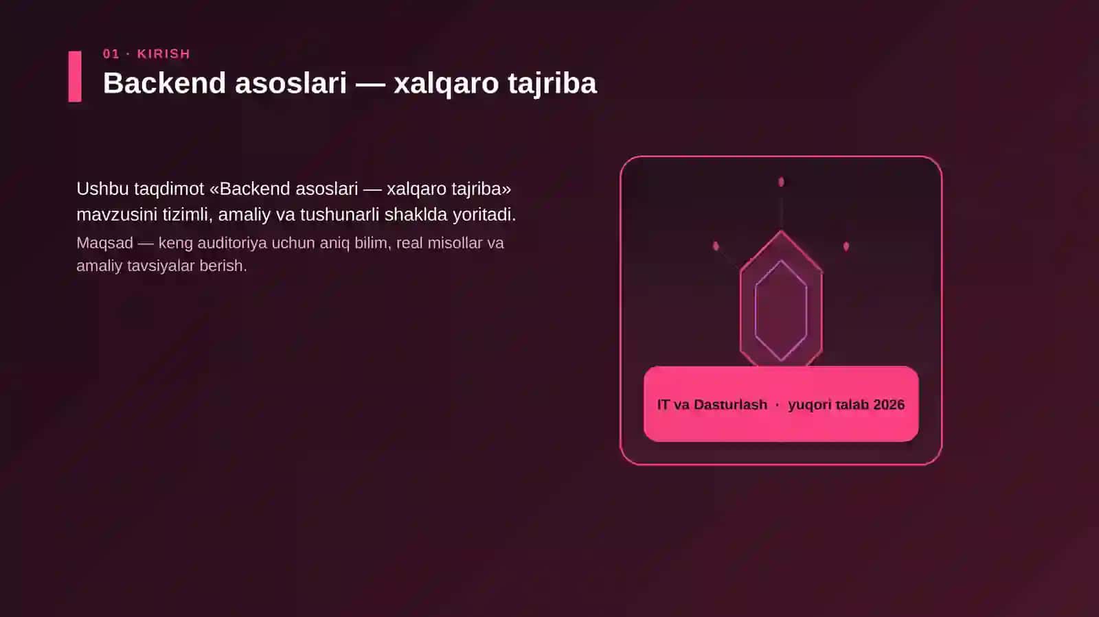 Backend asoslari — xalqaro tajriba 3