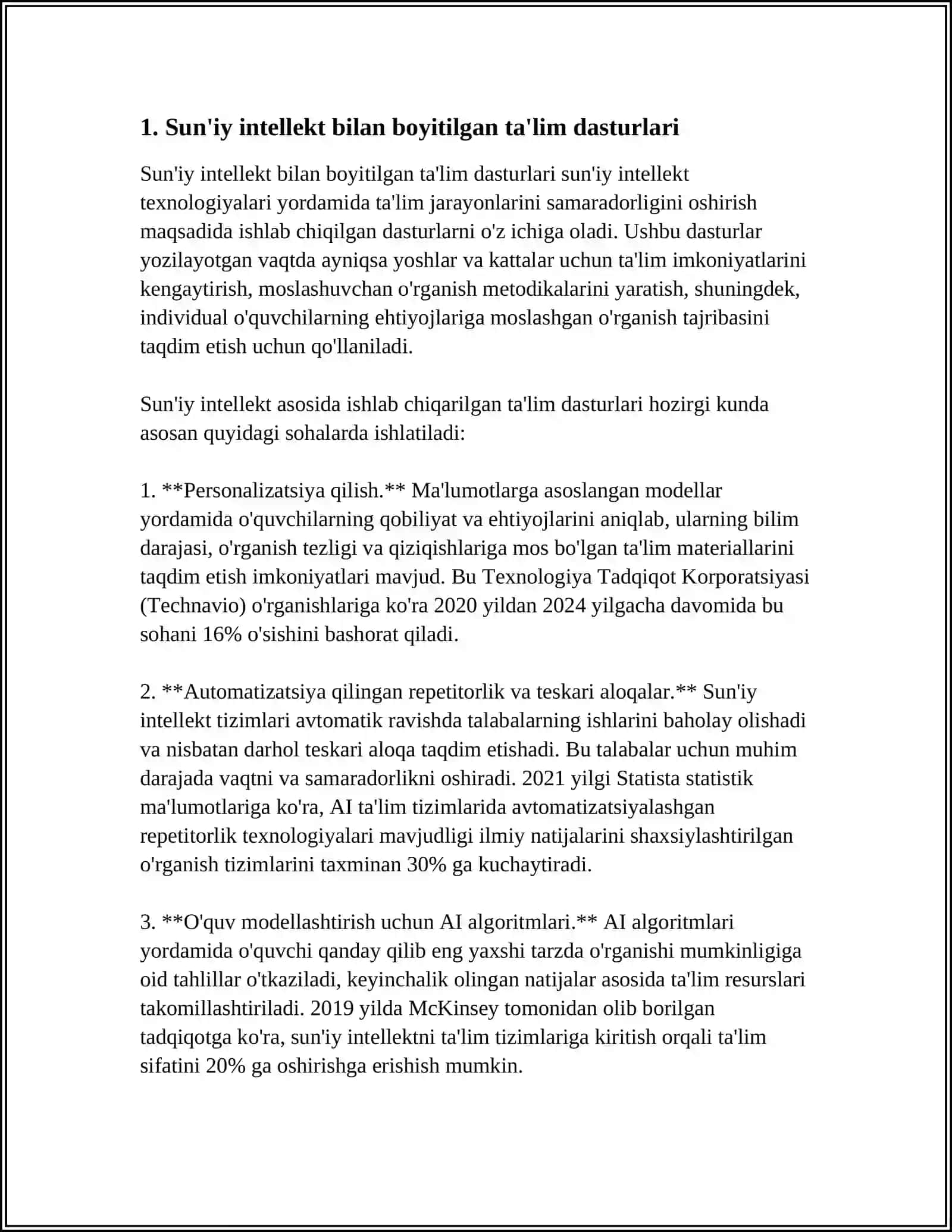 SUNʼIY INTELLEKTNING TAʼLIMDAGI ÔRNI 3