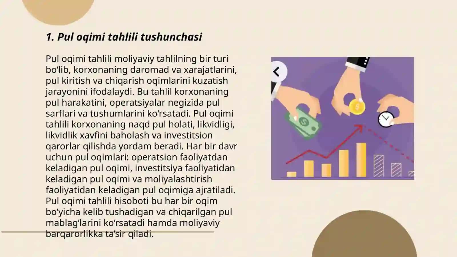 Pul oqimi tahlilini tashkil etish bosqichlari 3