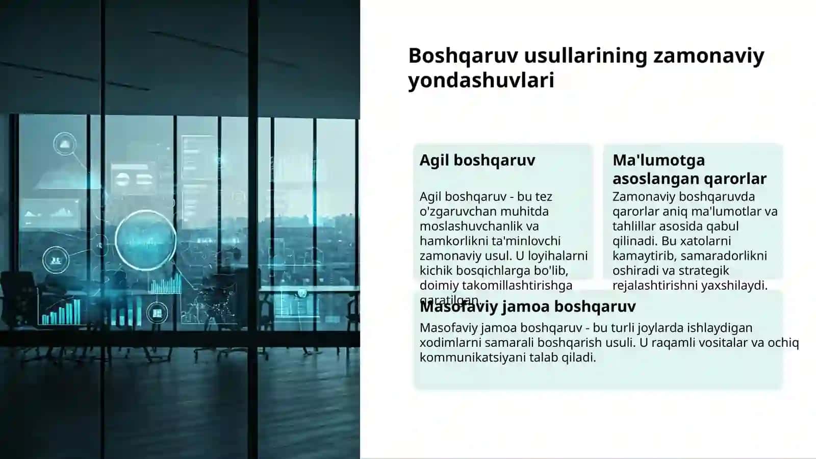 Tashkiliy tuzilmalar va boshqaruv usullari 3