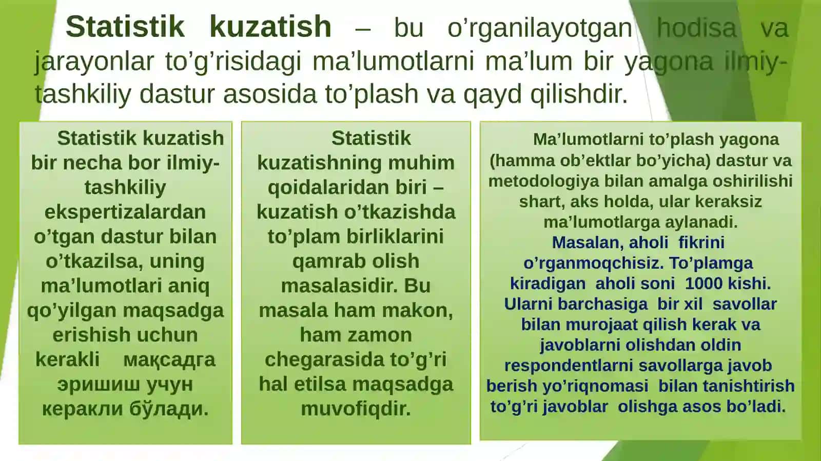Statistik kuzatish uslubiyoti 3