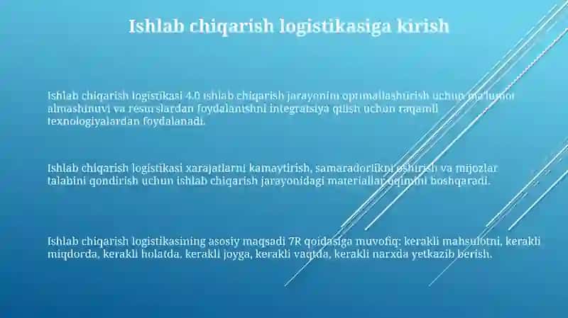 Ishlab chiqarish logistikasi 3