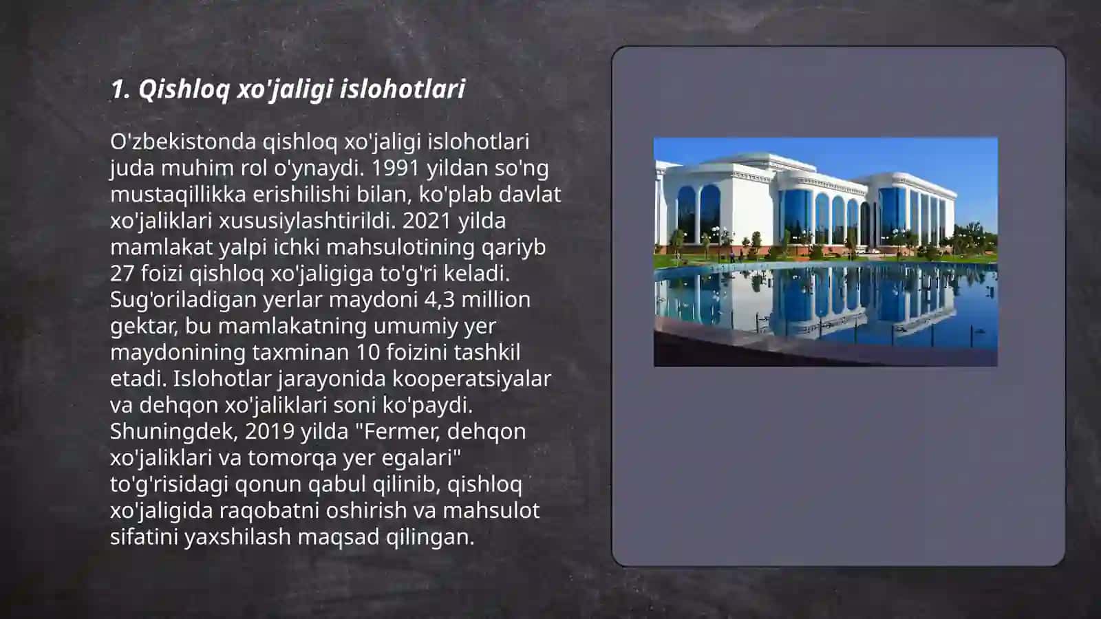 Qishloq xo'jaligi islohotlari 3