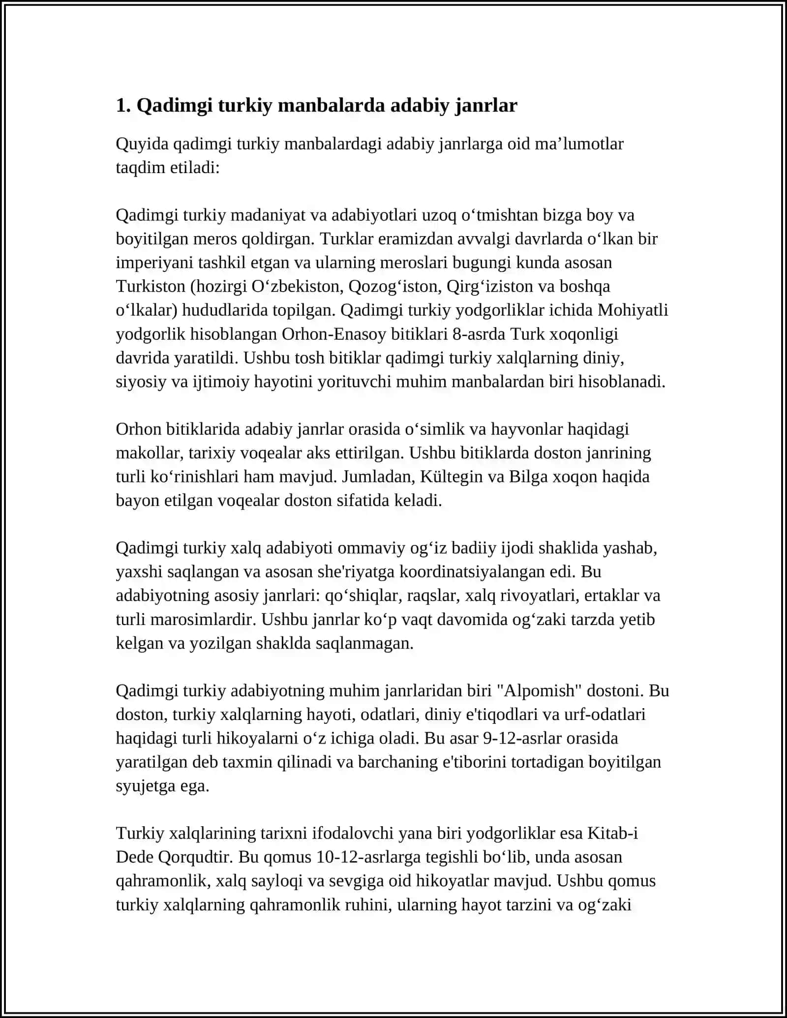 DEVONU LUG'ATIT TURKDAGI ADABIY JANRLANI O'RGANISH 3
