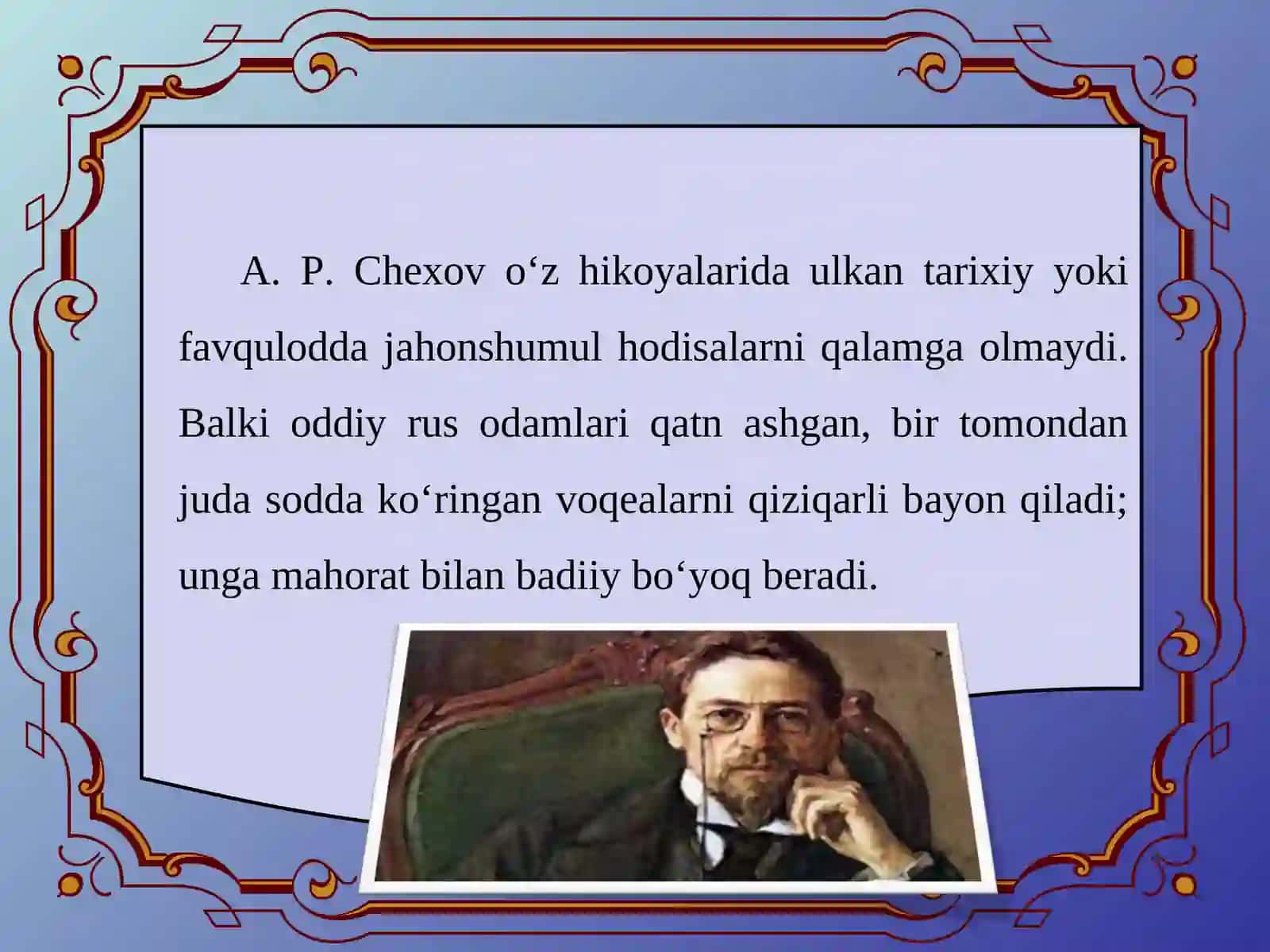 ANTON PAVLOVICH CHEXOV HIKOYASI HAQIDA 3