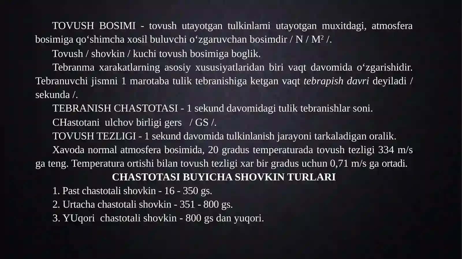 SHOVqinni teksirish va baholash 3