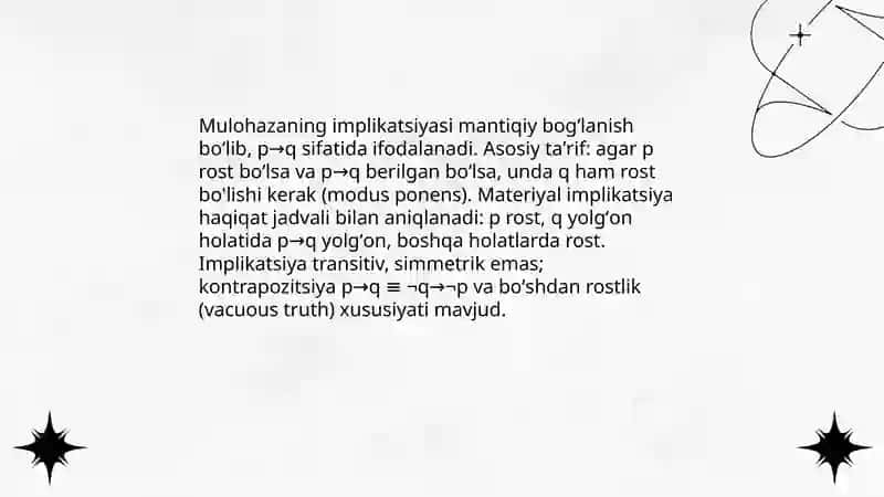 Mulohazaning implikatsiyasi 3