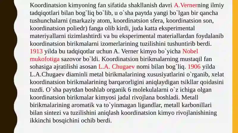 Koordinatsion birikmalar 3