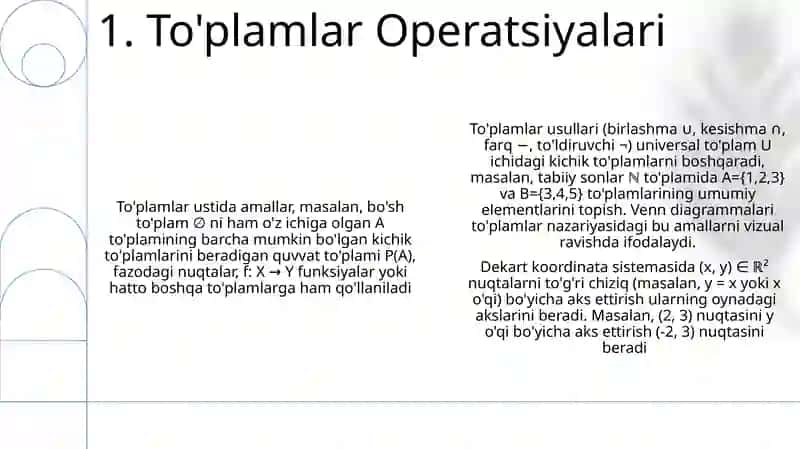 To'plamlar Operatsiyalari va Venn Diagrammalari 3