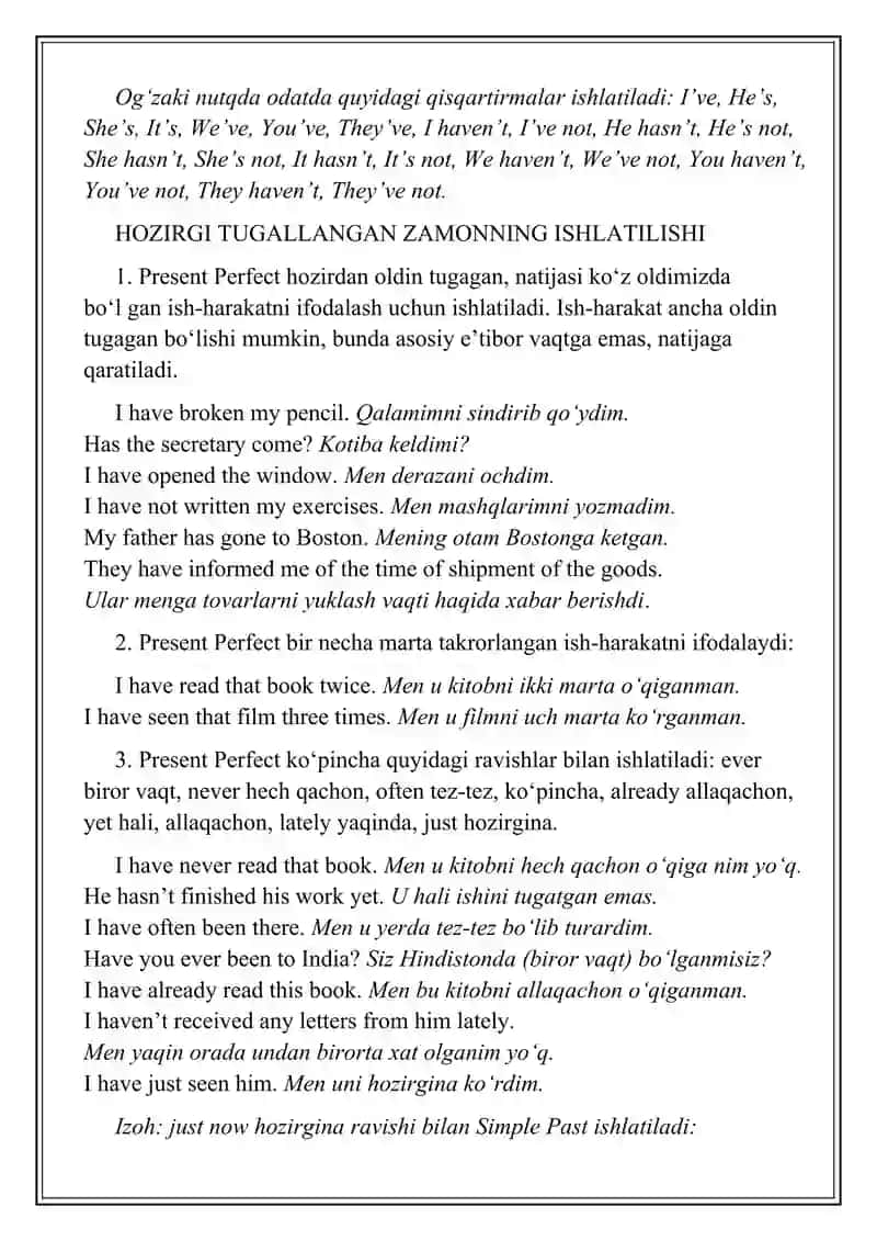 The Present Perfect Tense 3