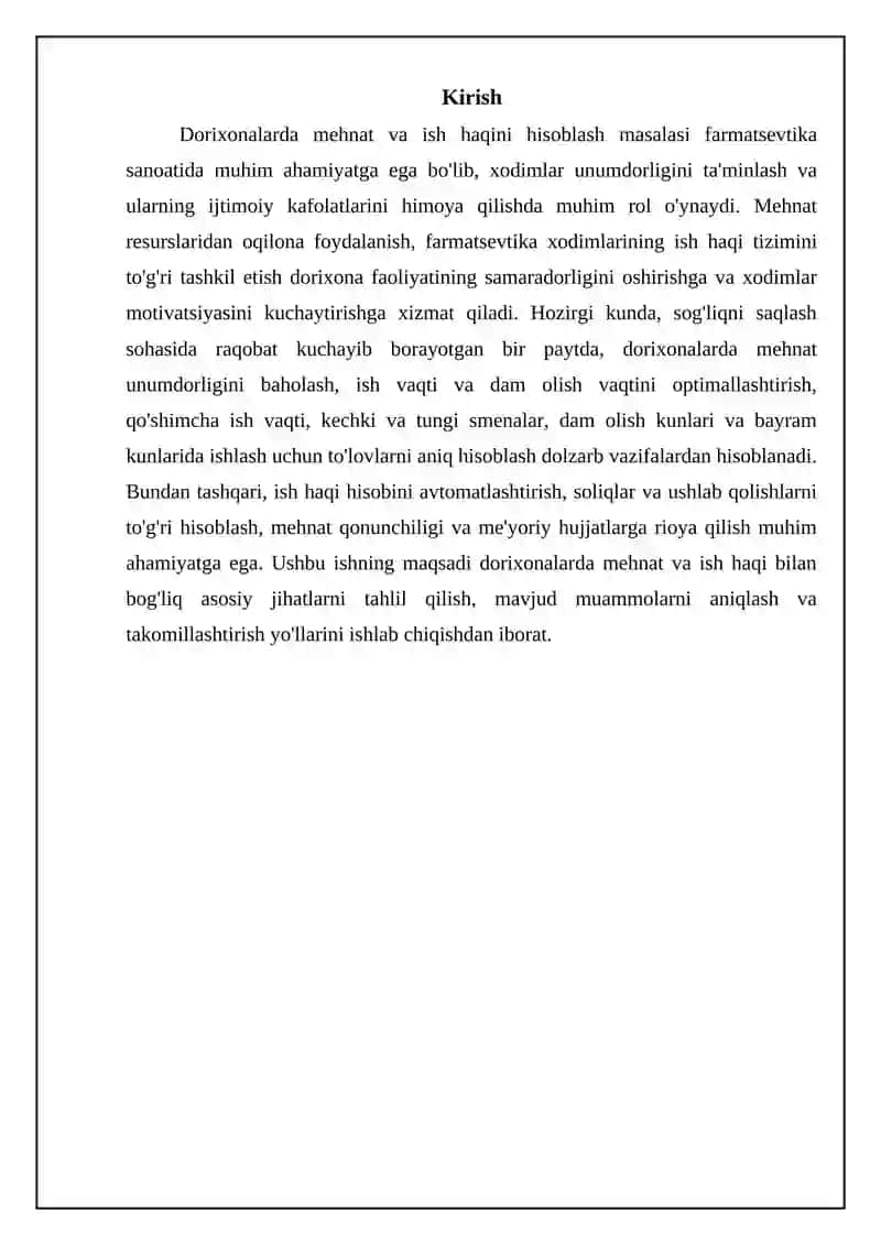 Dorixonalarda mehnat va ish haqini hisoblash 3