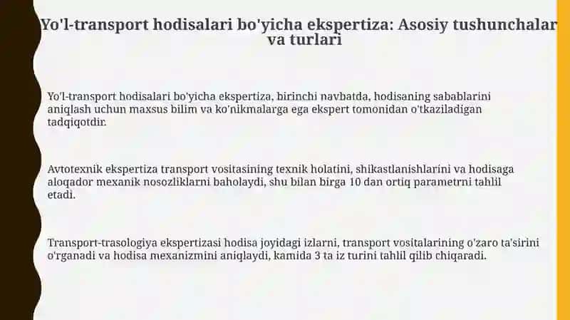 Yo‘l-transport hodisalari eksperttahlili 3