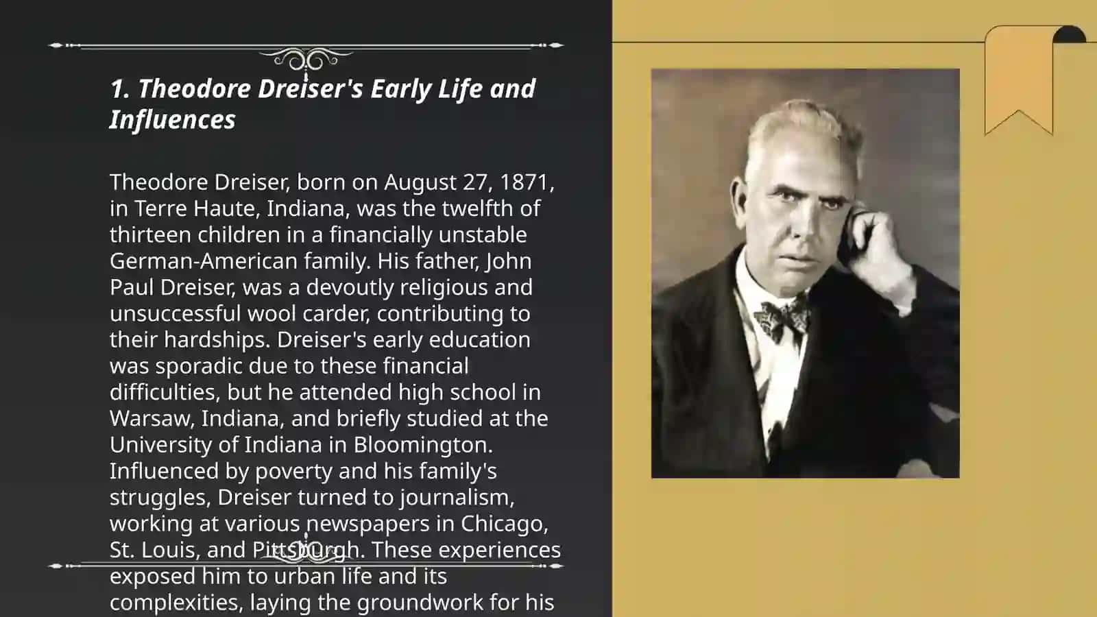 Theodore Dreiser's Early Life and Influences 3