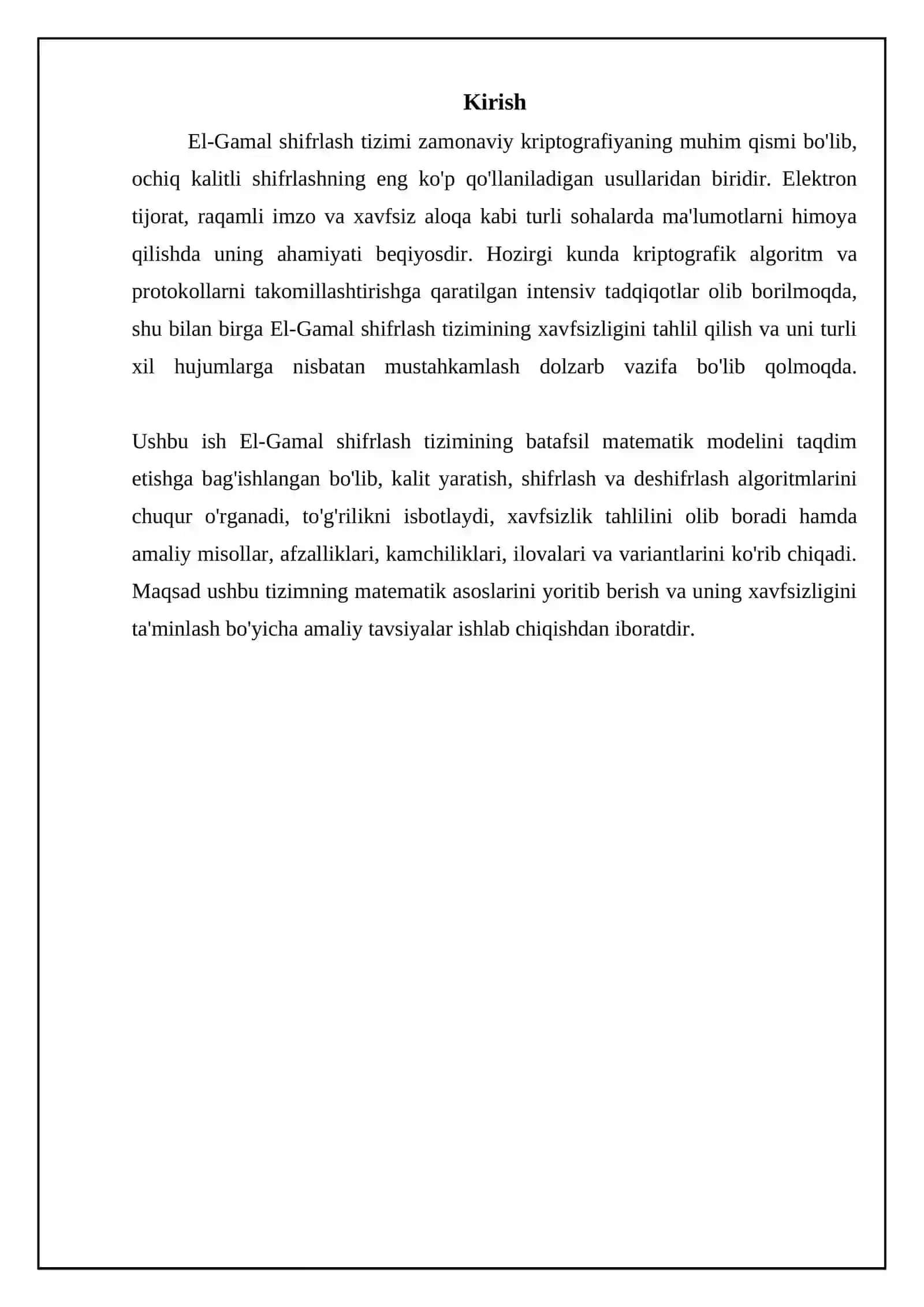 El-Gamal shifrlash tizimining matematik modeli va algoritmlari 3