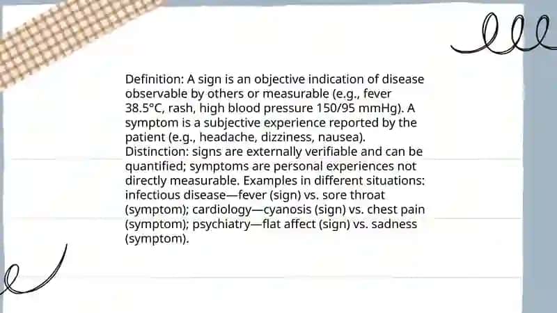 Difference between sign and symptom 3