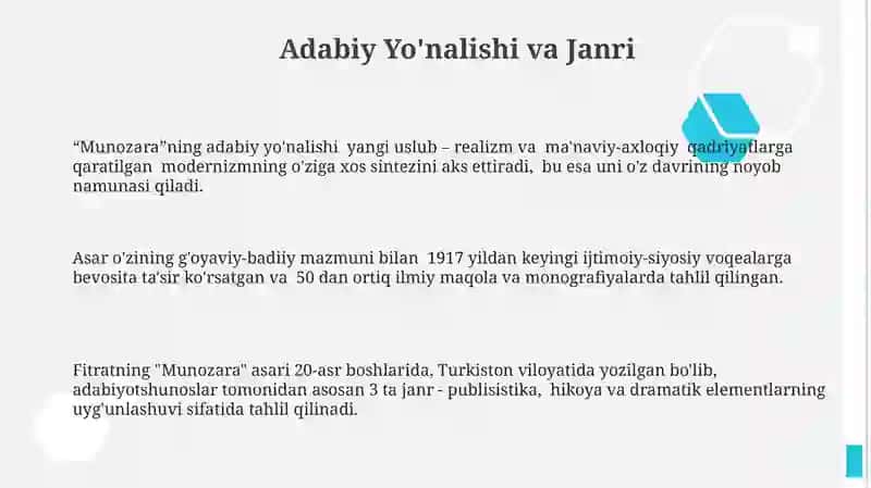 Abdurauf Fitratning "Munozara" asari tahlili 3