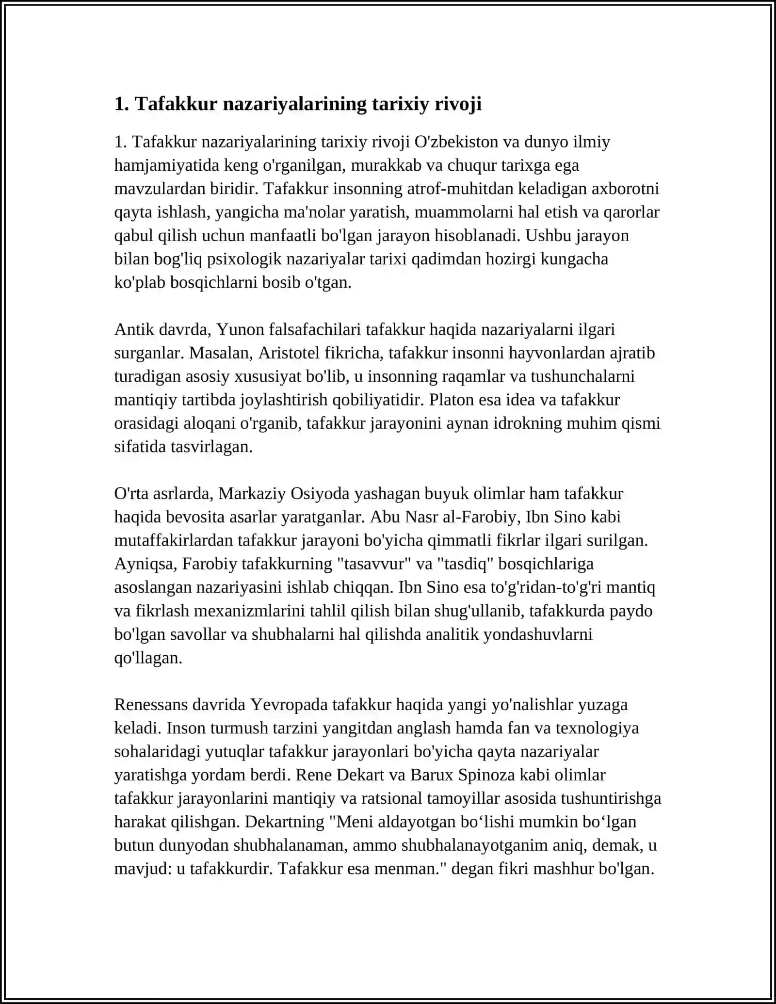 TAFAKKUR BORASIDAGI PSIXOLOGIK NAZARIYLAR.TAFAKKUR OPERATSIYALARI 3