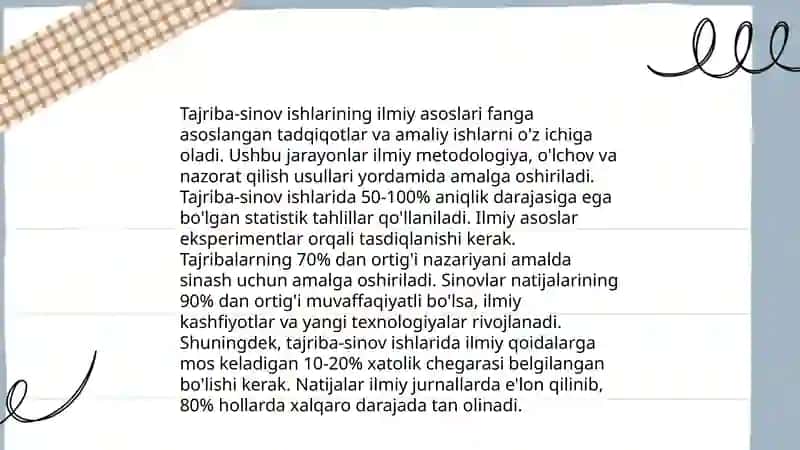 Tajriba-sinov ishlarining ilmiy asoslari 3
