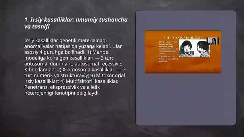 Irsiy kasalliklar:Xramosoma va gen kasalliklari 3