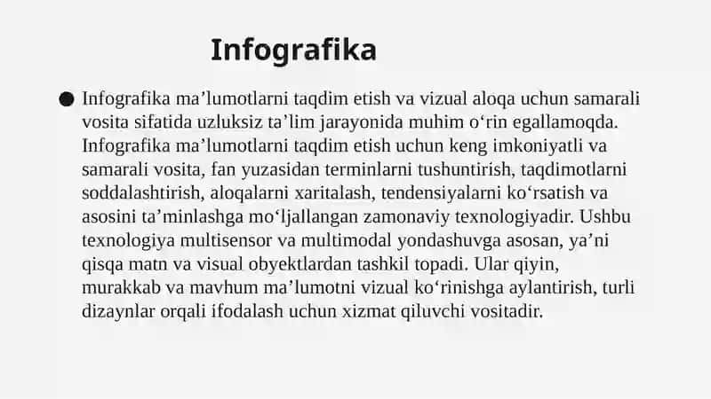 Infografikani yaratishga oid dasturiy ta'limotlar 3