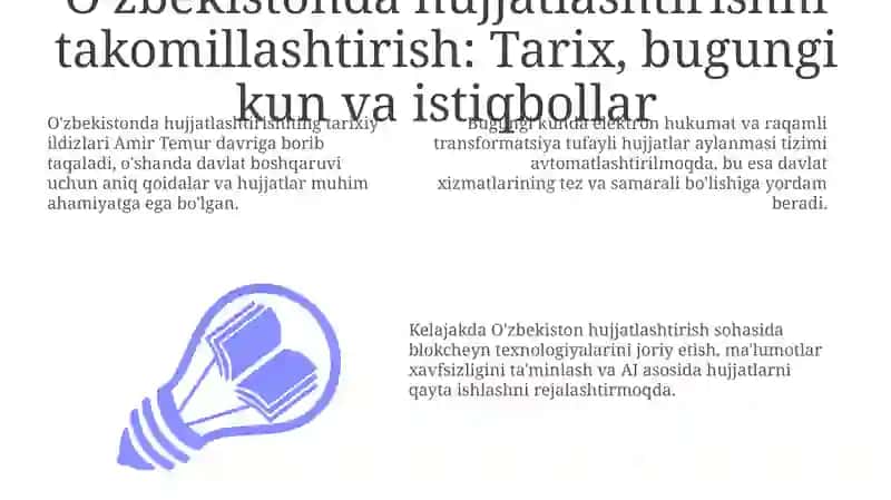 O'zbekiston Respublikasi hujjatchilikning takomillashuvi 3
