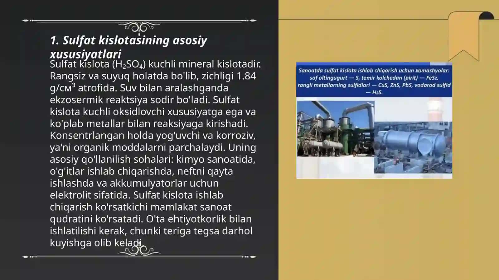 Sulfat kislota va uni sanoatda ishlab chiqarish 3