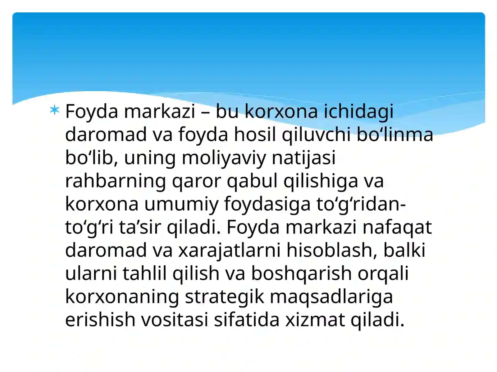 Foydamarkazini boshqarish 3