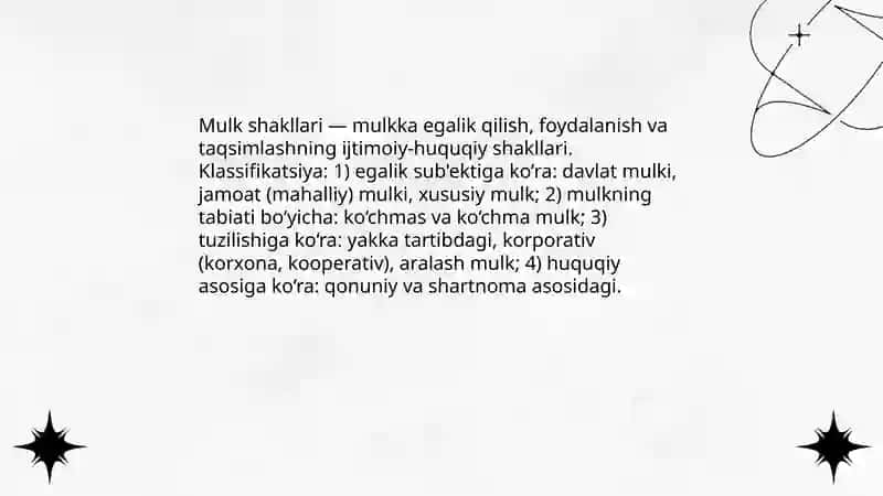 Mulk shakllari 3