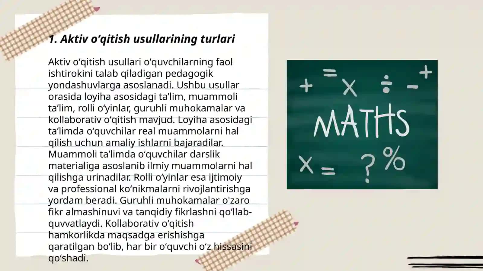 Matematika oʻqitishda Aktiv usuldan foydalanish 3