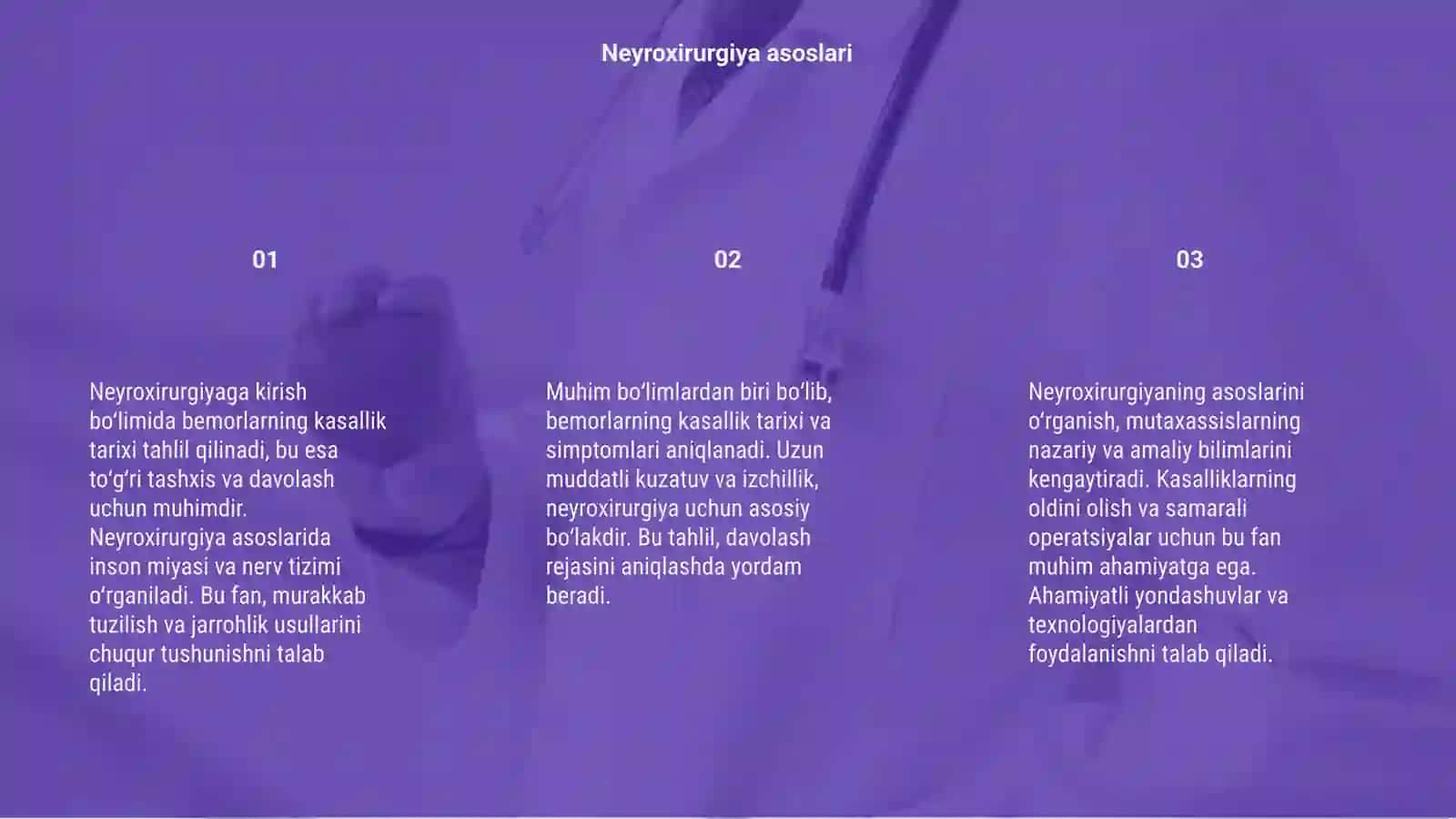 Neyroxirurgiyaga kirish neyroxirurgik bemorlarni kasallik tarixi 3