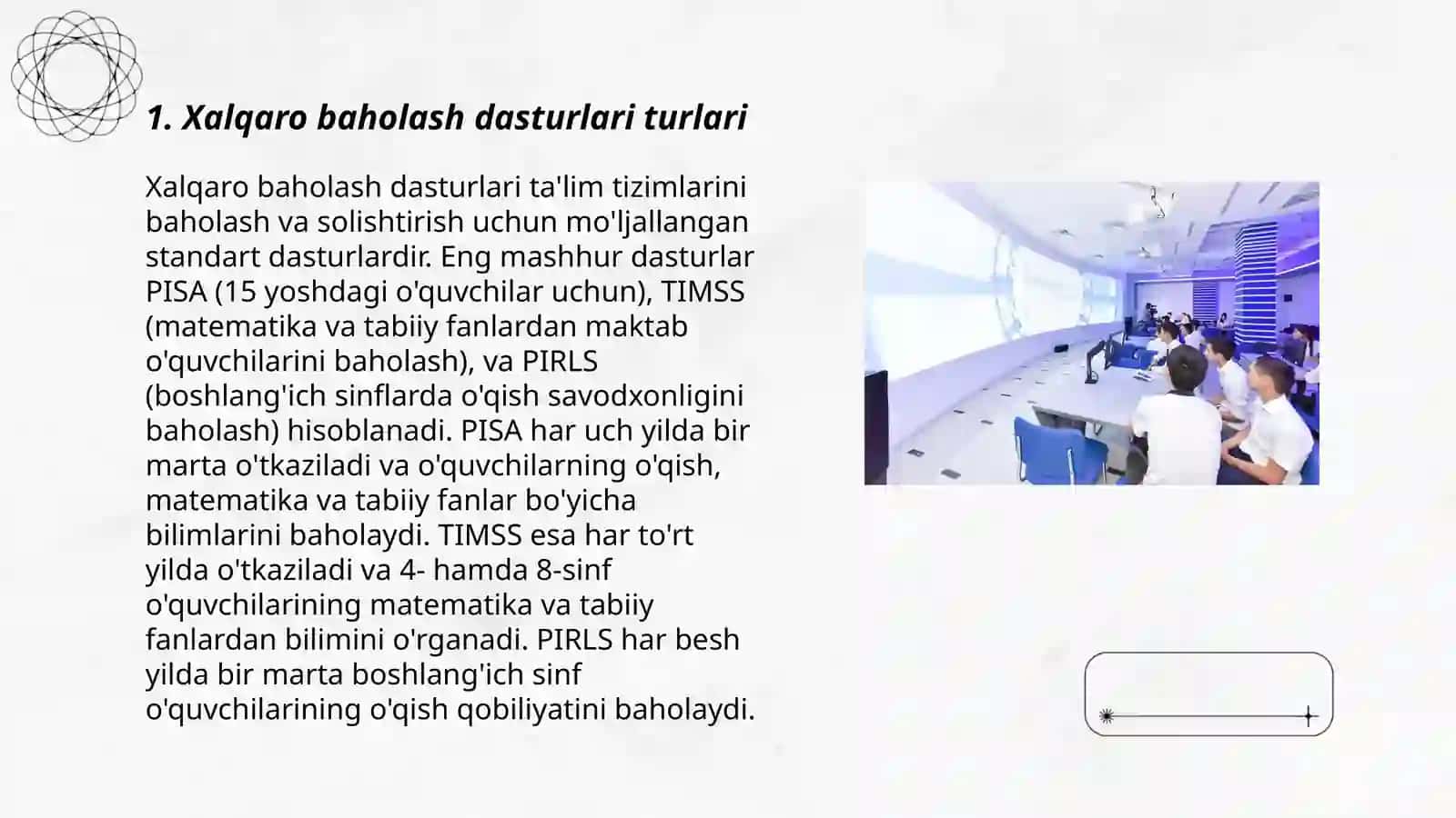 Xalqaro baholash dasturlari turlari 3