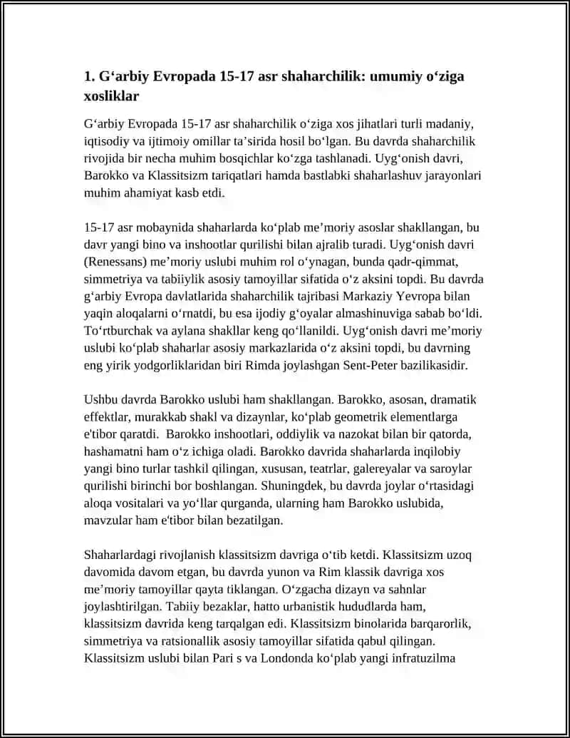 G‘ARBIY EVROPANING 15-17 ASRLAR SHAHARSOZLIGI 3