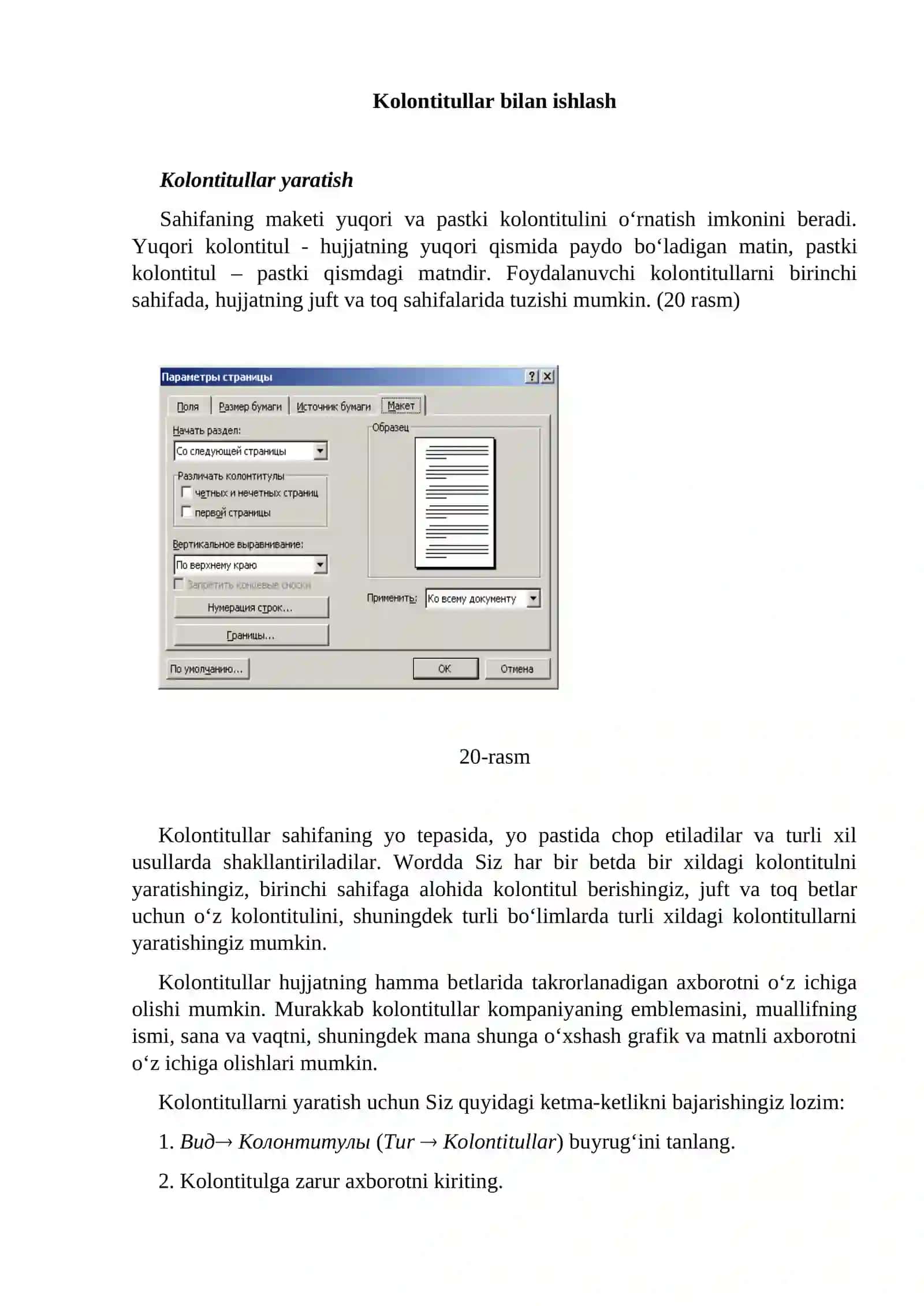 Matn kiritish, abzats va matnlarni formatlash 3