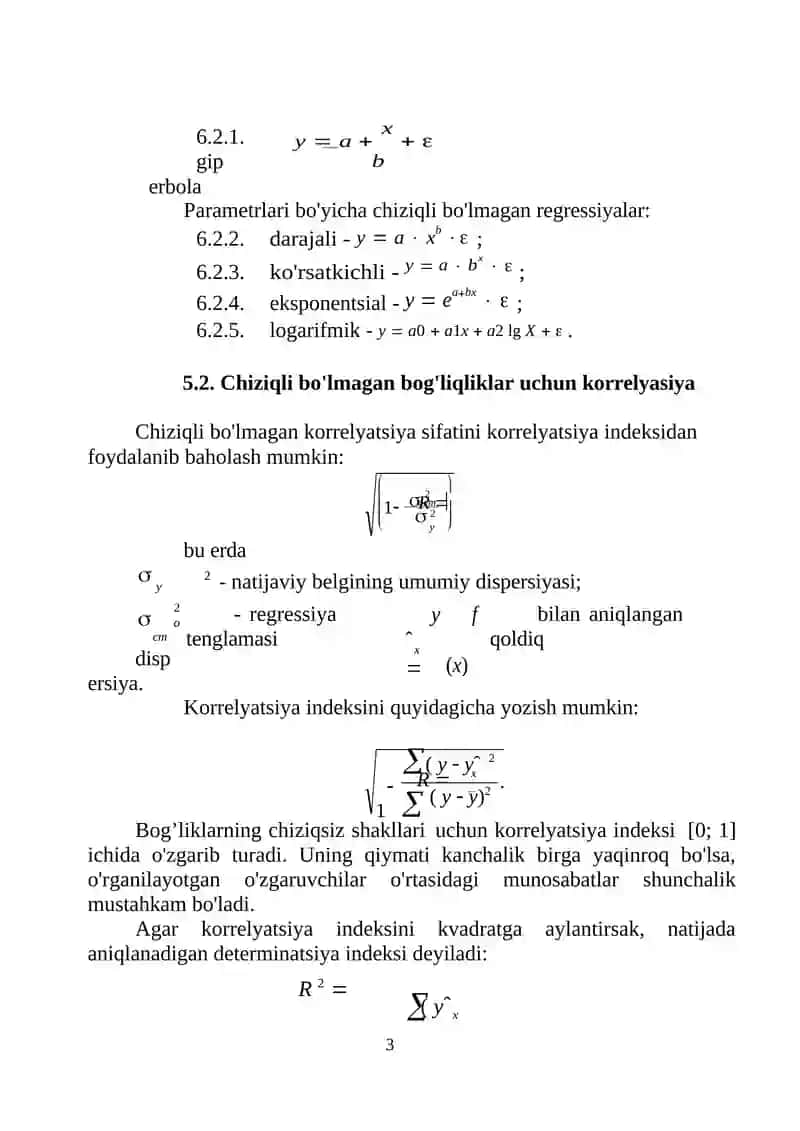 Chiziqsiz regressiya 3