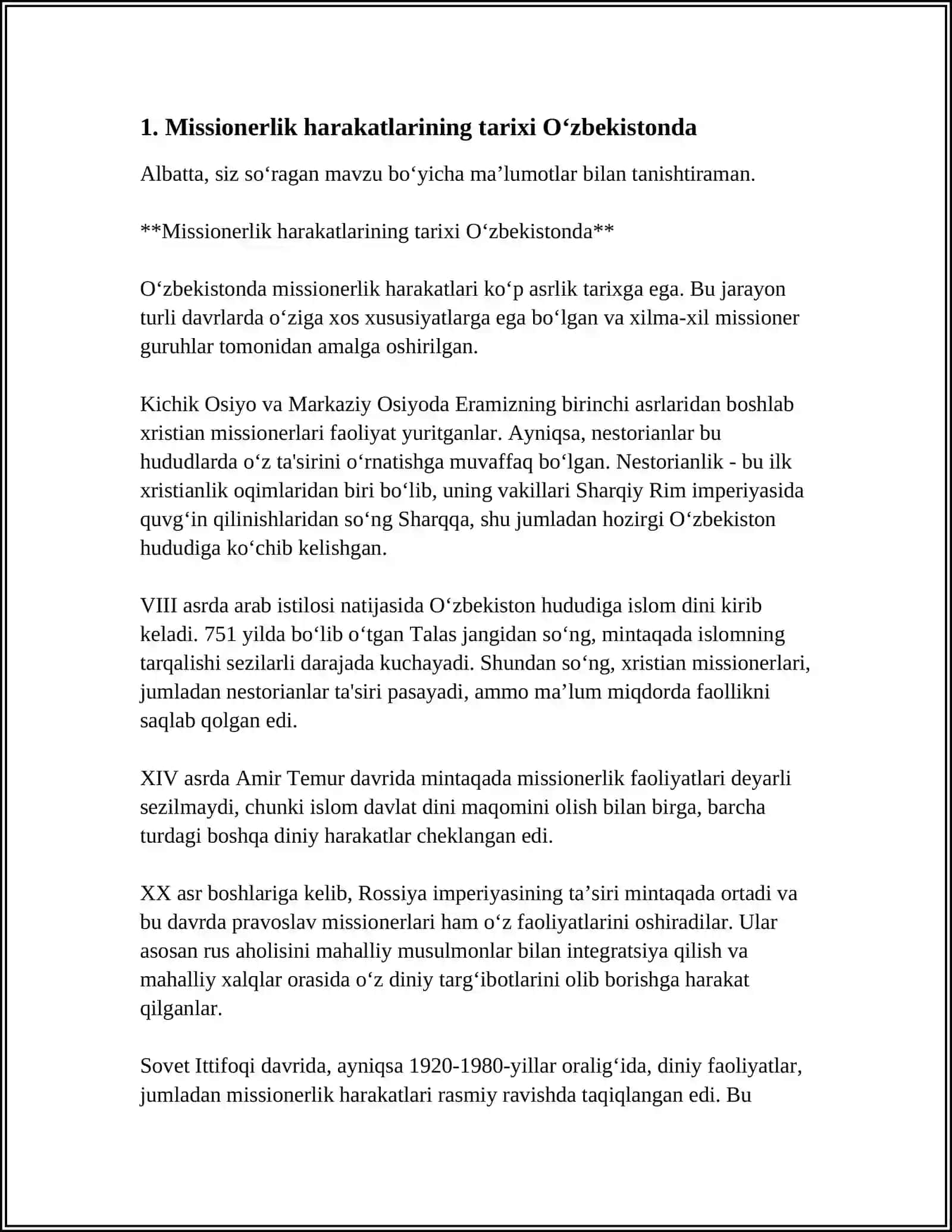 Missionerlik Harakatlari O‘zbekistonda 3