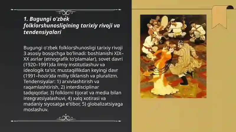 Bugungi o'zbek folklorshunosligining rivoji 3