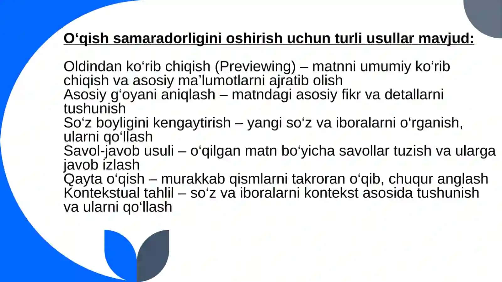 O'qish Qobiliyatlari 3